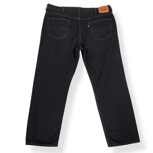 Levis Jeans Mens 46x32 (ACTUAL 44x30.5) Black 505 Cotton Straight Fit Denim
